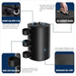 Black water-weighted bucket with sealed cap, rip-resistant handle, and side straps