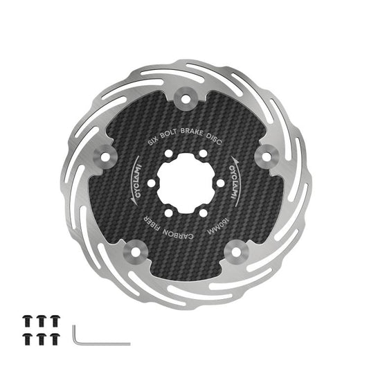 Fully Enclosed Bike Six-Hole Carbon Fiber Brake Disc, CYCLAMI CAR6 160mm, CYCLAMI CAR6 180mm
