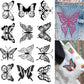 Embroidery transfer paper sheet with black butterfly and flower design set