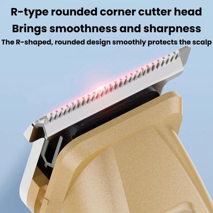 Gold clipper cutter head with rounded teeth for smooth grooming