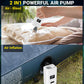 White mini electric air pump with LED screen for inflation and deflation