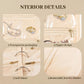 Jewelry organizer interior with transparent pages, zipper design, and removable binder rings