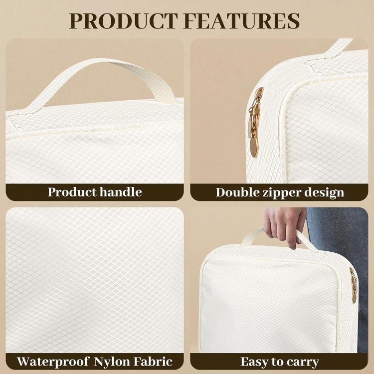 Waterproof nylon jewelry organizer with top handle and double-zip closure