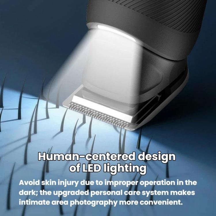 LED-lit trimmer head close-up for precise, comfortable hair cutting