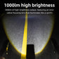 Bike headlight showing bright high beam center and wide illumination
