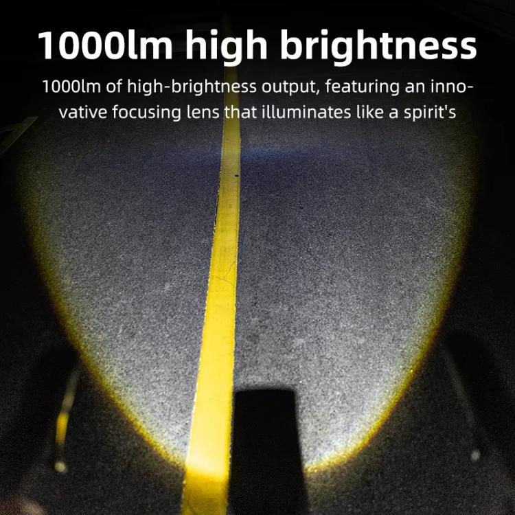 Bike headlight showing bright high beam center and wide illumination