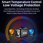 Bike headlight with temperature control and low-voltage protection graphic