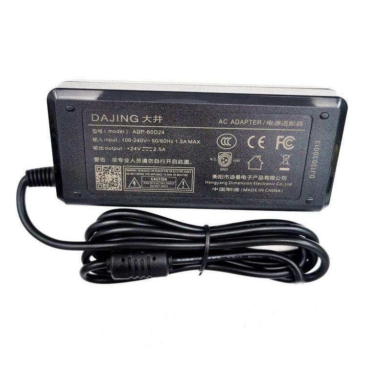 DAJING ADP-60D24 Label Printer Power Adapter 24V 2.5A, 3 Pin, 5.5x2.5mm
