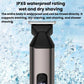Cordless electric trimmer with black body and grooming head, featuring a single power button