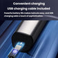 Electric trimmer with USB charging setup and connector shown near the charging port