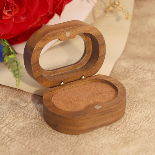 Solid Walnut Wood Jewelry Storage Box With Oval Acrylic Window For Engagement Rings, Earrings, And Accessories, Single-Slot Beige, Single-Slot Black, Single-Slot Brown, Single-Slot Coffee, Double-Slot Beige, Double-Slot Black, Double-Slot Brown        ...
