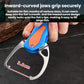 Blue lure pliers with inward-curved metal jaws and anti-slip handle grips
