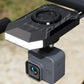 Bike light with front white LED strip and bottom camera-style module, black