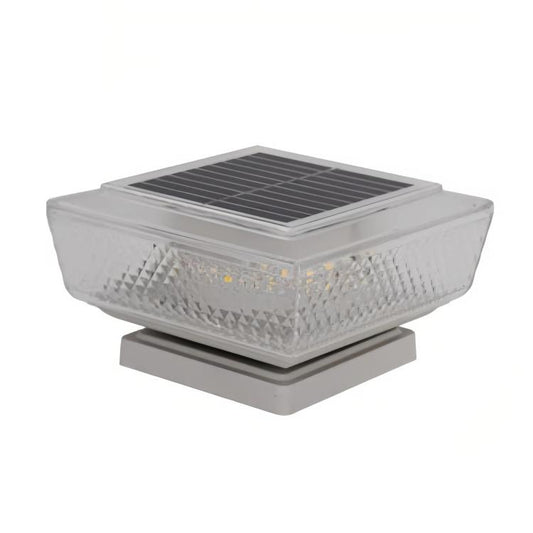 Waterproof Solar-Powered LED Pillar Light For Outdoor Courtyard Lighting, Mesh Warm Light, Striped Warm Light, Striped White Light, Mesh White Light
