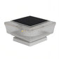 Solar LED pillar light with clear ribbed diffuser and black solar panel on top