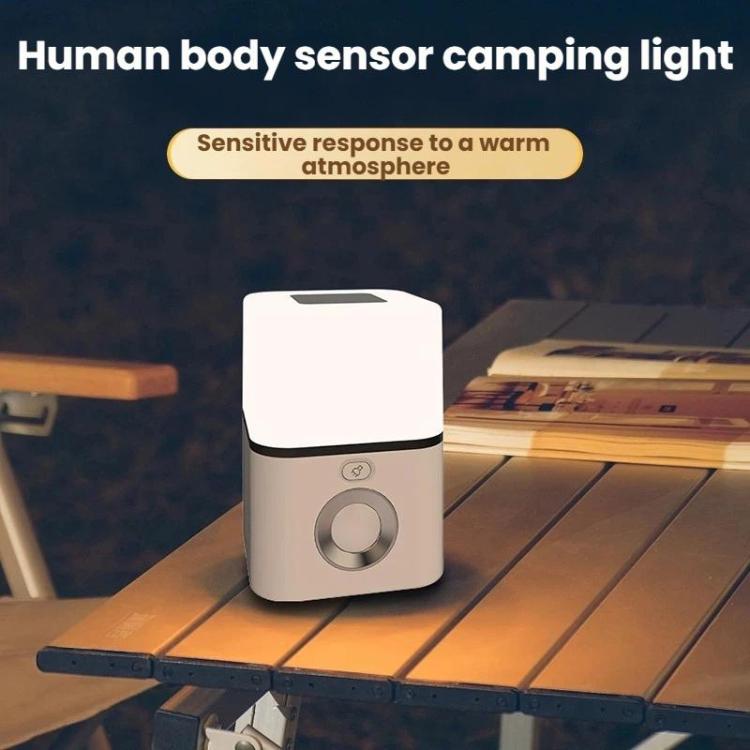 Portable sensor night light with white lantern body and circular control dial