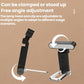 Clip reading lamp with folding bookmark showing adjustable angles and clamp base.