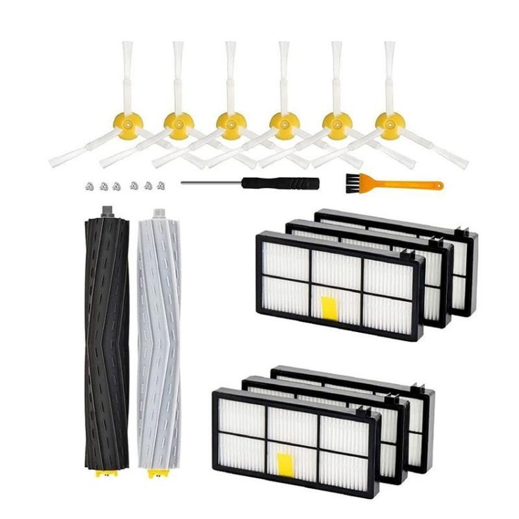 Robot replacement parts kit with side brushes, roller brushes, and dual air filters