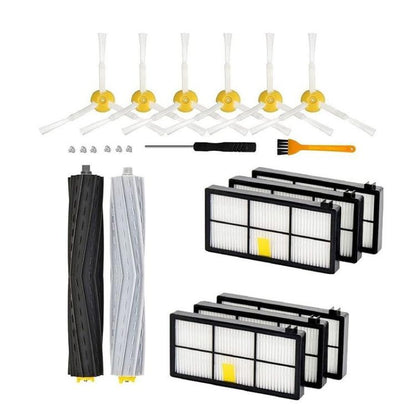 Robot replacement parts kit with side brushes, roller brushes, and dual air filters