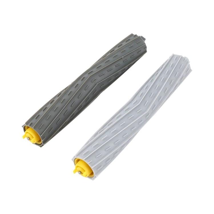 Pair of replacement roller brushes with yellow hubs for robot vacuum