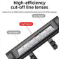 Front bike light with adjustable high and low beam optics and cut-off design