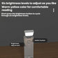 Light gray clip-on LED mini bookmark lamp with brightness buttons