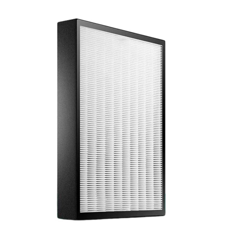 Rectangular pleated air purifier replacement filter with dark frame