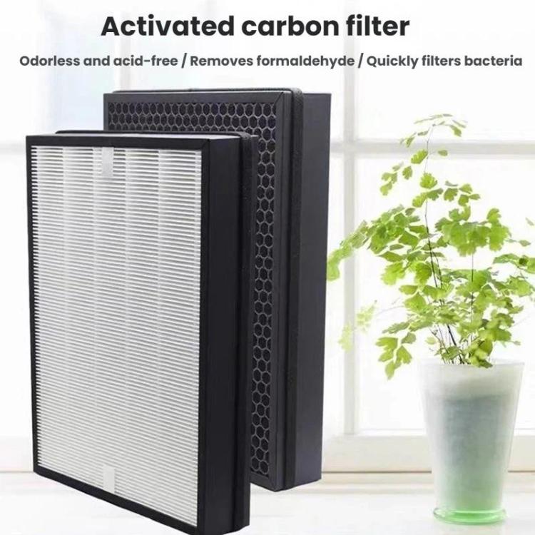 Air purifier replacement filter with activated carbon layer and pleated white media