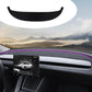 Dashboard lightproof mat in light gray suede with purple edge trim