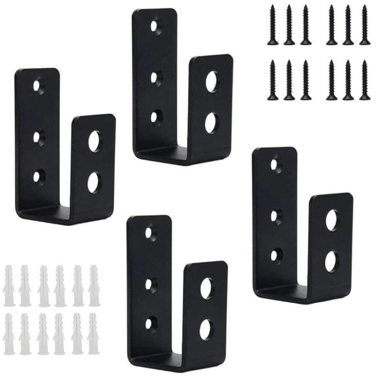 Open U-Shaped Door Bar Reinforcement Bracket Door Security Barrier Bracket, 2pcs, 4pcs