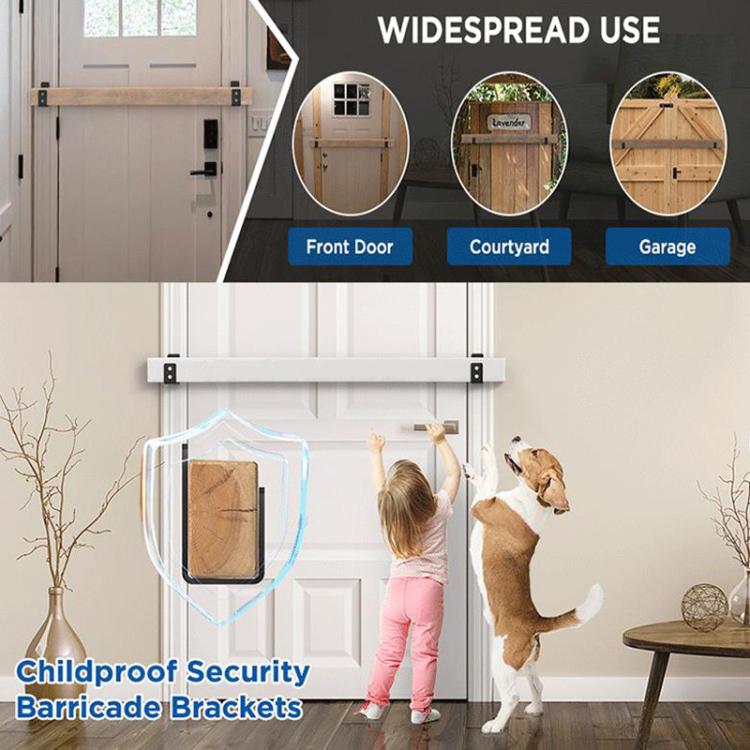 Open U-Shaped Door Bar Reinforcement Bracket Door Security Barrier Bracket, 2pcs, 4pcs