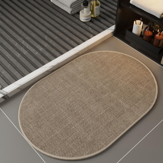 Simple Linen Water-Absorbent Floor Mat For Bathroom Dirty-Resistant Anti-Slip Bath Mat, 45 x 70cm, 50 x 80cm, 60 x 90cm, 30 x 40cm