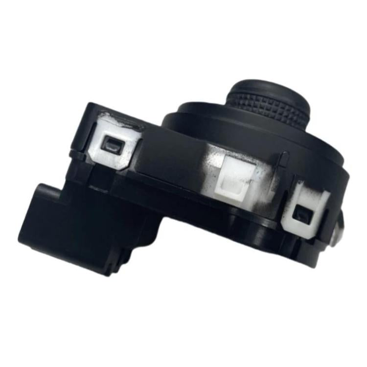 Rearview mirror adjustment switch with mounting tabs and connectors, black