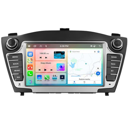 7-inch car central control screen receiver with front buttons and rotary knobs