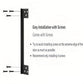 Black L-shaped door latch protector with screw mounting points