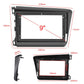 Car stereo dash installation frame with 9-inch touchscreen size dimensions