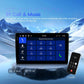 Car navigation touchscreen showing Bluetooth call keypad interface