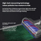 Anti-tangle roller brush head with blue roller and visible green light strip