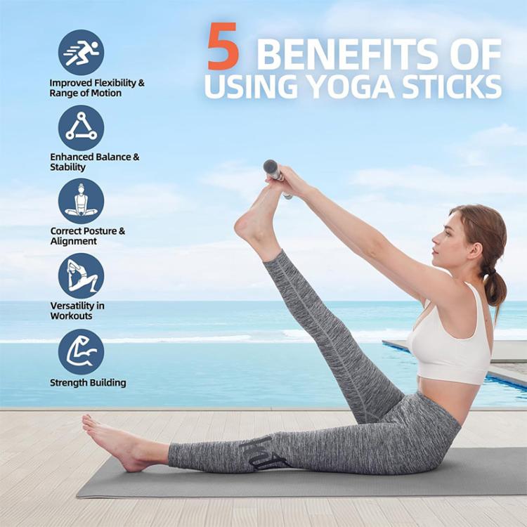 Multi-Function Yoga Stick Metal Portable Exercise Bar Fitness Auxiliary Tool