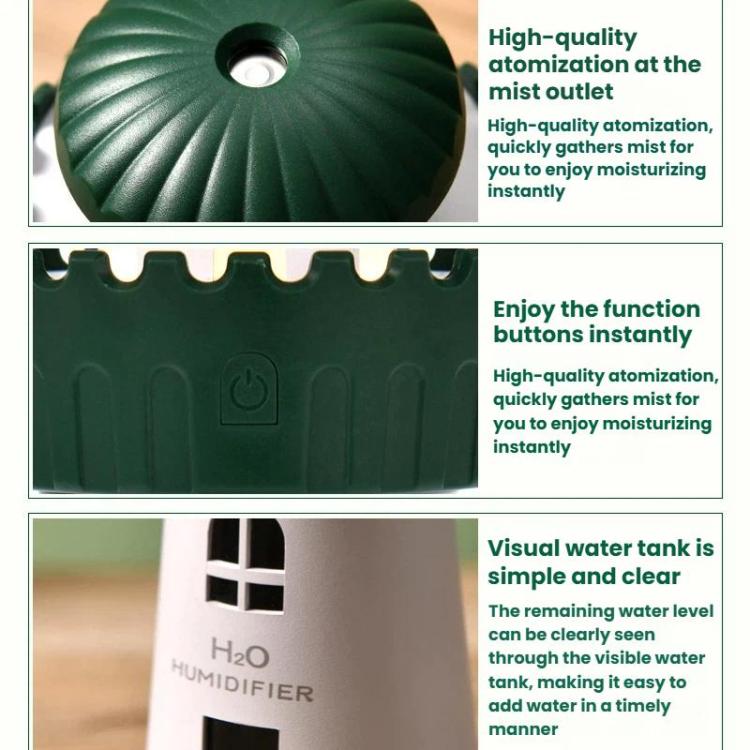 290ml Lighthouse-Shaped Humidifier Mini Compact Home Quiet Mist Diffuser