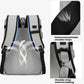 Gray insulated backpack cooler with padded breathable shoulder straps and side zipper pocket