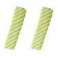 Car seatbelt lamb wool shoulder pad decorations, yellow and white striped, 2-pack