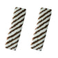 Car seatbelt lamb wool shoulder pad decorations, brown and white striped, 2-pack