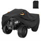 ATV dust waterproof cover, black hood with orange reflective trim and secure fit