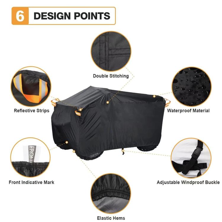 ATV dust waterproof cover design: reflective strips, waterproof fabric, double stitching