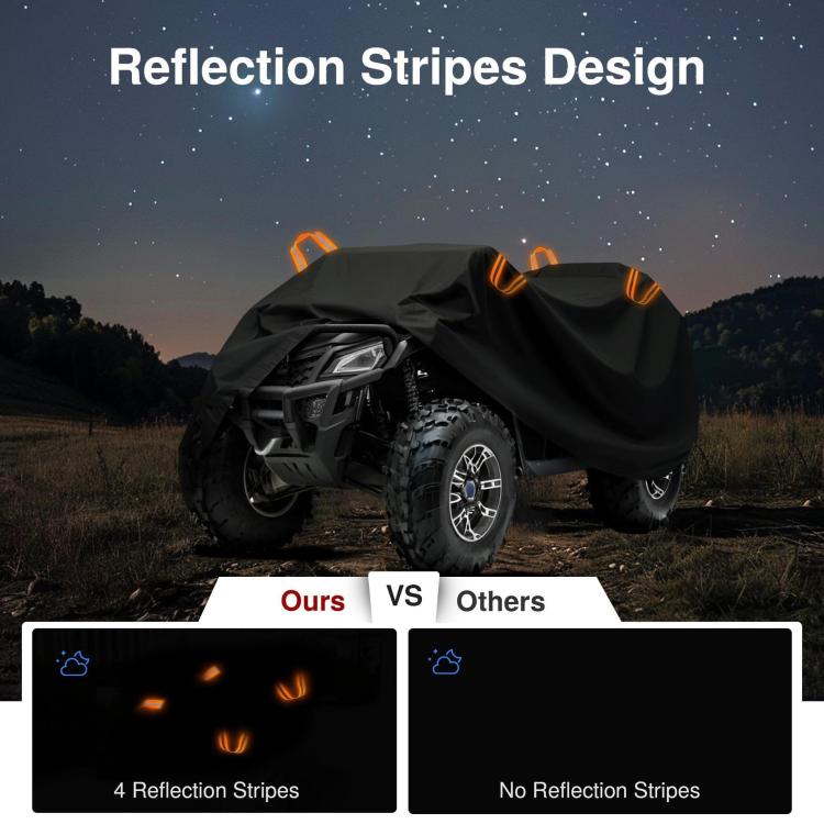 ATV dust waterproof cover with reflective stripes design for better visibility