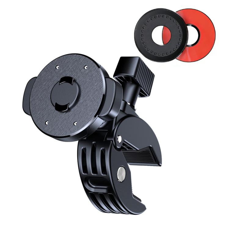 Black cycling phone lock mount with adjustable clamp and swivel base for handlebars