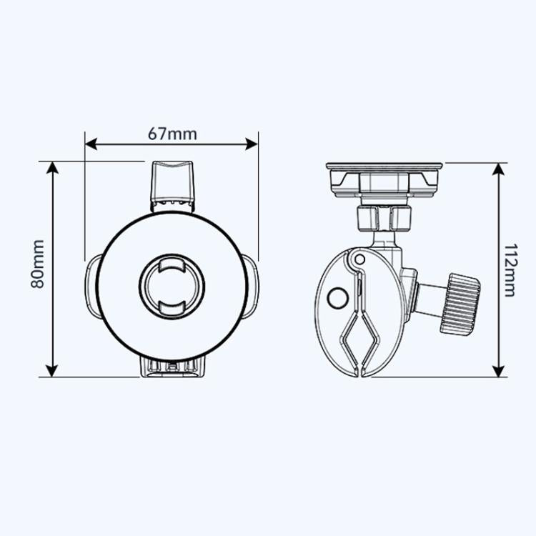 Phone lock mount size diagram: 67 mm width, 112 mm height