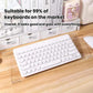Clear acrylic keyboard stand bracket holding a keyboard on a desk
