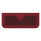 Red car storage net pocket bag with V-shaped center panel and mesh front.
